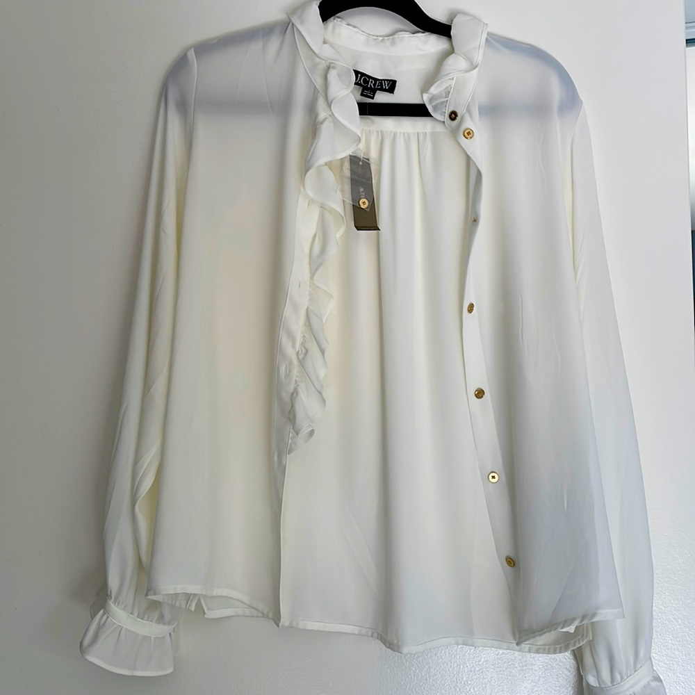 NWT J Crew ruffle top